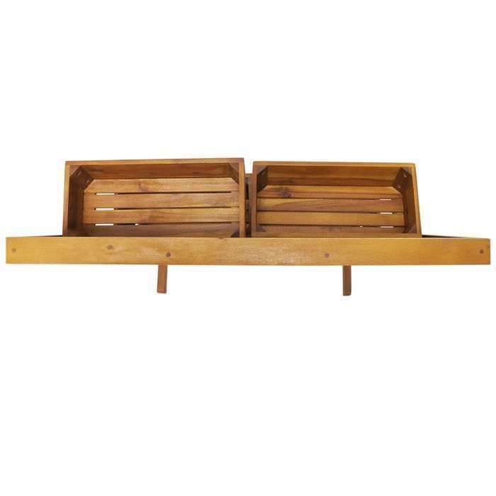 Plate-bande à 3 niveaux - Divit PB3 - Bois marron - 100x43x153 cm - Carré potager surélevé