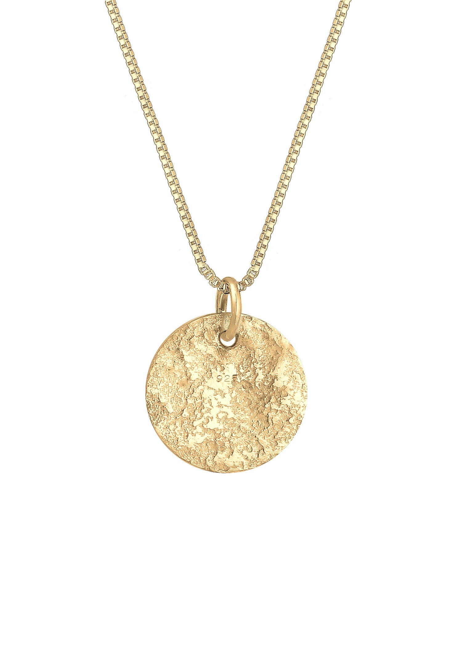 Elli Femmes Pendentif Plaquette Martelé en Argent Sterling 925