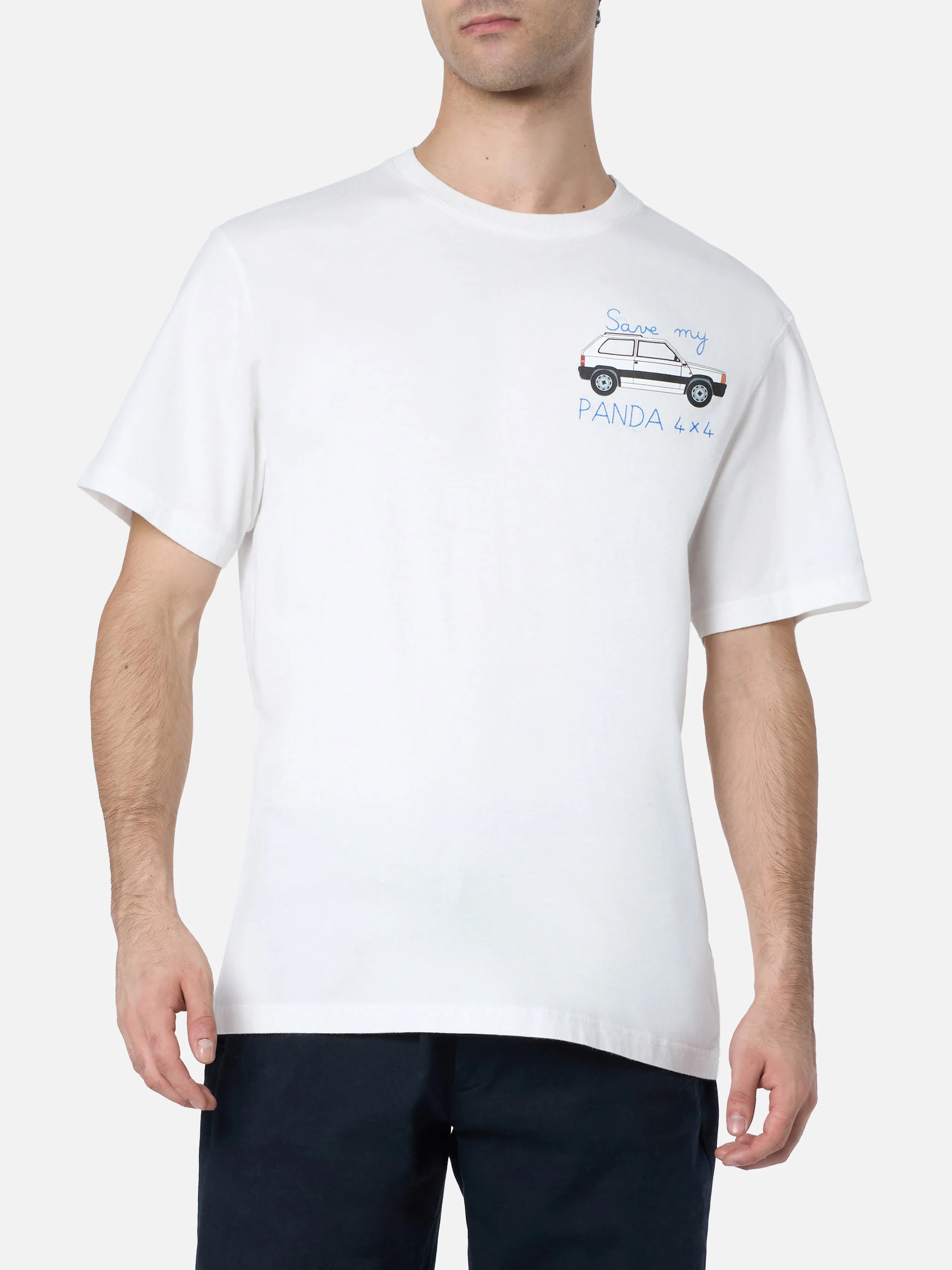 T-shirt da uomo in cotone pesante Arnott con ricamo Save my Panda 4x4