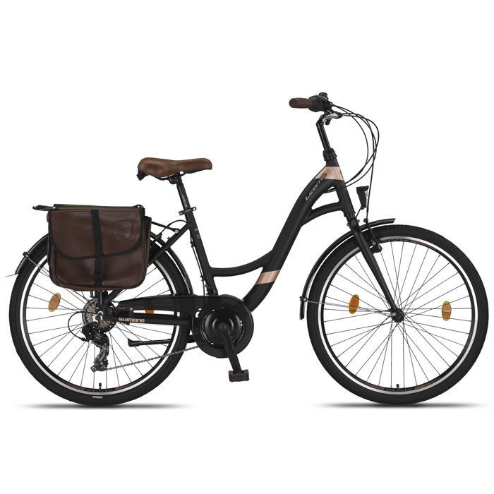 A 26-inch women's city bike with an aluminum frame [Black, 26 inches]