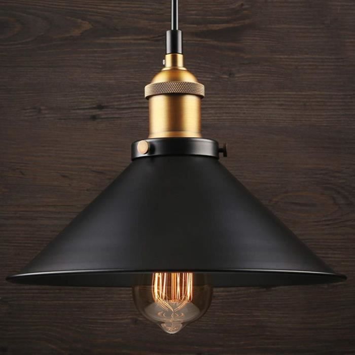 Retro 3-lichts industriële zwarte hanglamp E27 - Ø22 cm metalen kroonluchter plafondlampenkap decoratieve binnenverlichting