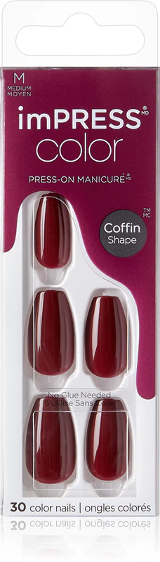 Unhas postiças autoadesivas KISS imPRESS Color Medium