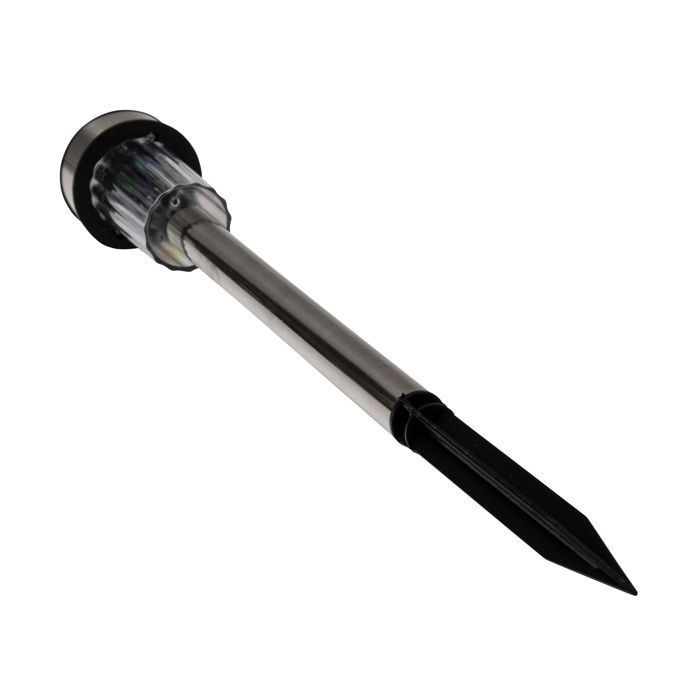 Terminal solar de acero inoxidable, 7 piezas, altura 36 cm.