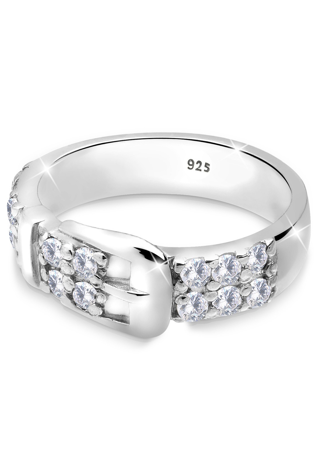Elli Femme Motif de Ceinture Amusant avec des Cristaux de Zircone en Argent Sterling 925 Sterling