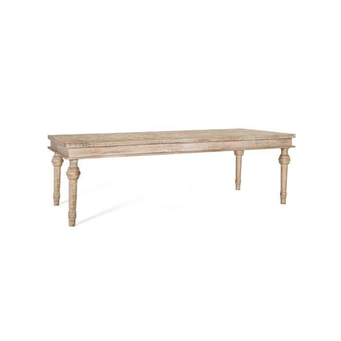 Mesa de comedor - Madera maciza de mango - 240 cm - Acabado patinado - Estilo étnico