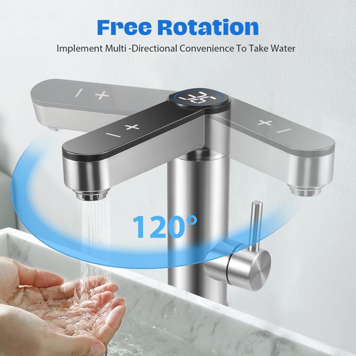 Calentador de agua instantáneo inteligente de 220 V para grifo, ideal para cocina, jardín, camping, caravana y baño.