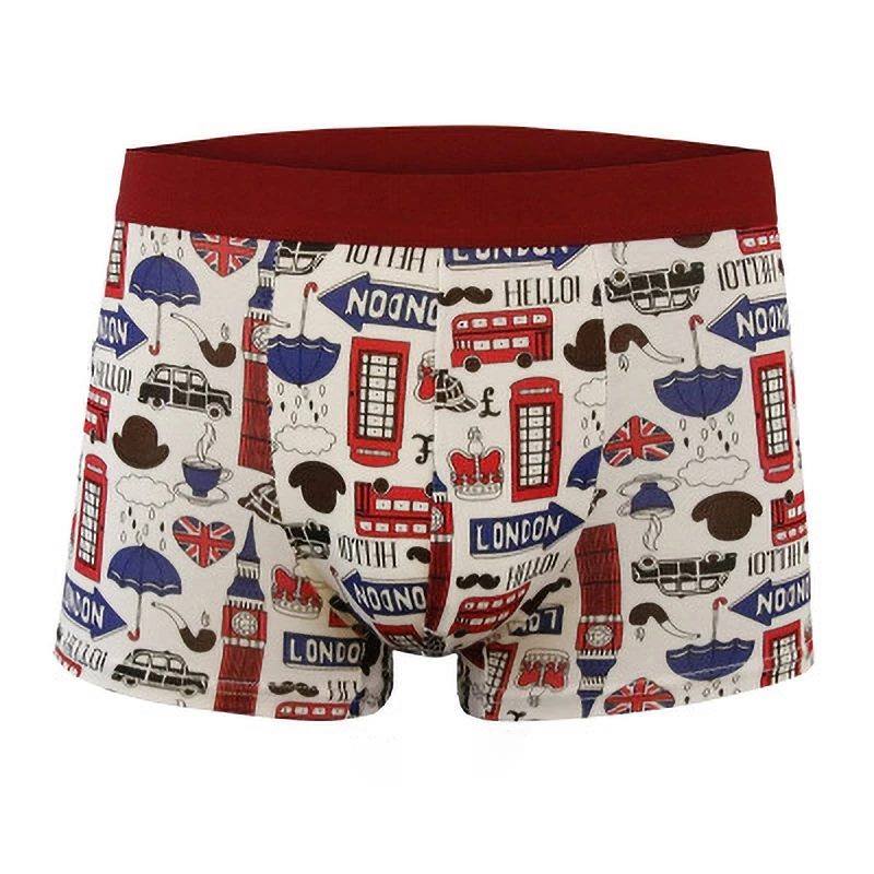 Nuovo 1 pz/Slip boxer da uomo in cotone alla moda con stampa di cartoni animati, boxer da uomo con tasca, mutande da uomo, Vetement Homme Hot