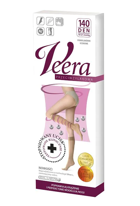 Veera Podkolanówki uciskowe 140 DEN, kolor Ecru, rozmiar 3