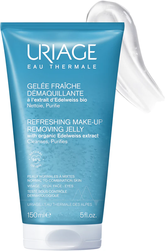 Uriage Eau Thermale Make-up-Entfernungsgel, erfrischendes und reinigendes Gel für fettige und Mischhaut