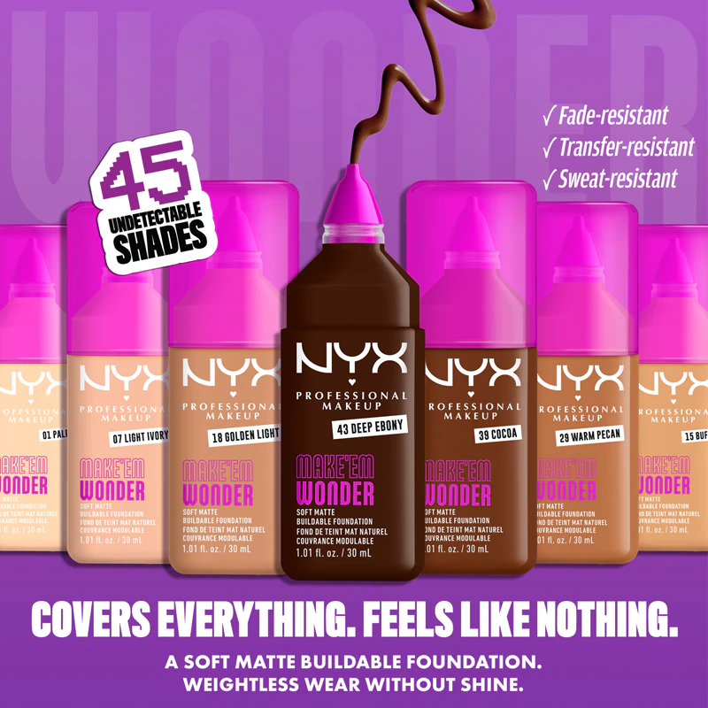 Base Matificante Leve Make 'Em Wonder da NYX Professional Makeup
