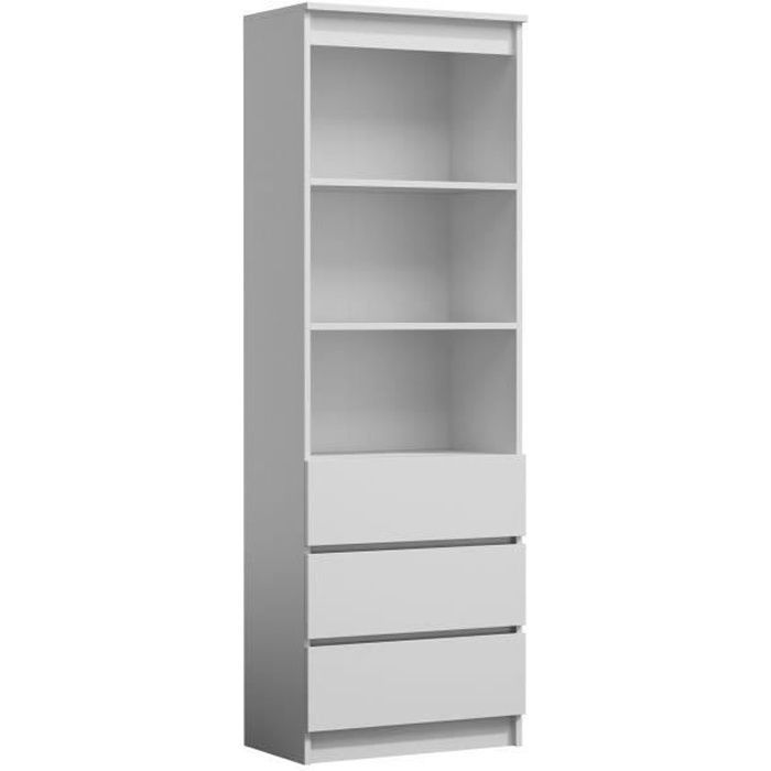 CATANIA - Mueble de almacenamiento con compartimentos para oficina/sala de estar/dormitorio 30x60x180 - Librería contemporánea - Estanterías decorativas