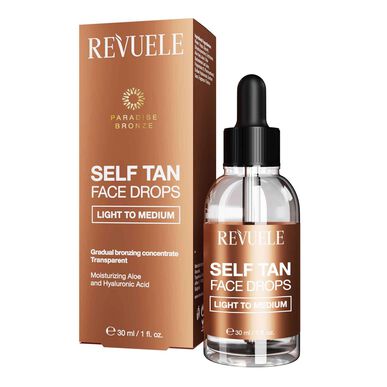 Revuele Selvbruningsdråper for ansiktet Medium til Mørk 30 ml