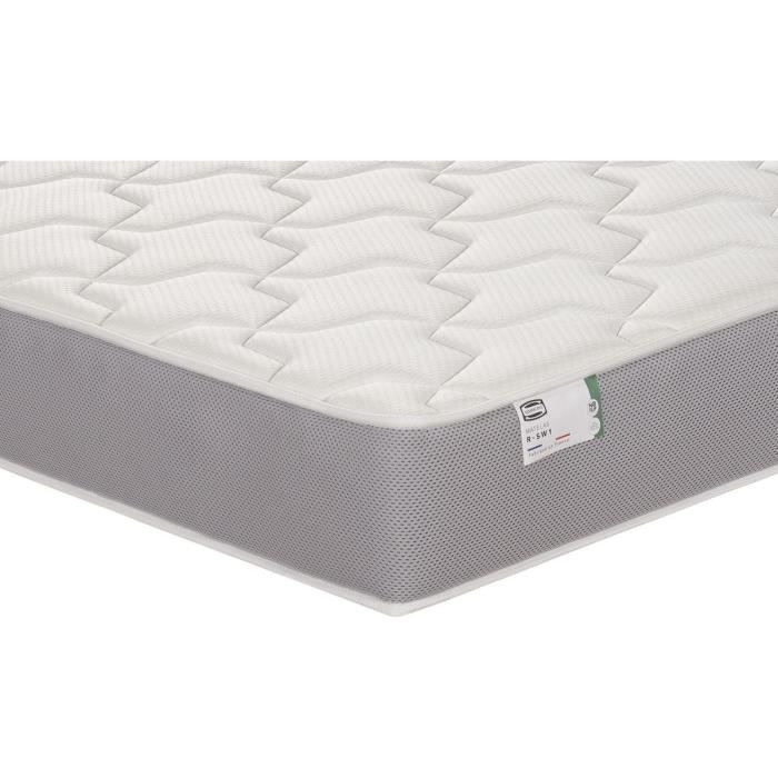 Conjunto de colchón y base de cama SIMMONS de 90 x 190 cm y 22 cm de altura - Muelles ensacados Fullspring - Fabricado en Francia - R-SW1