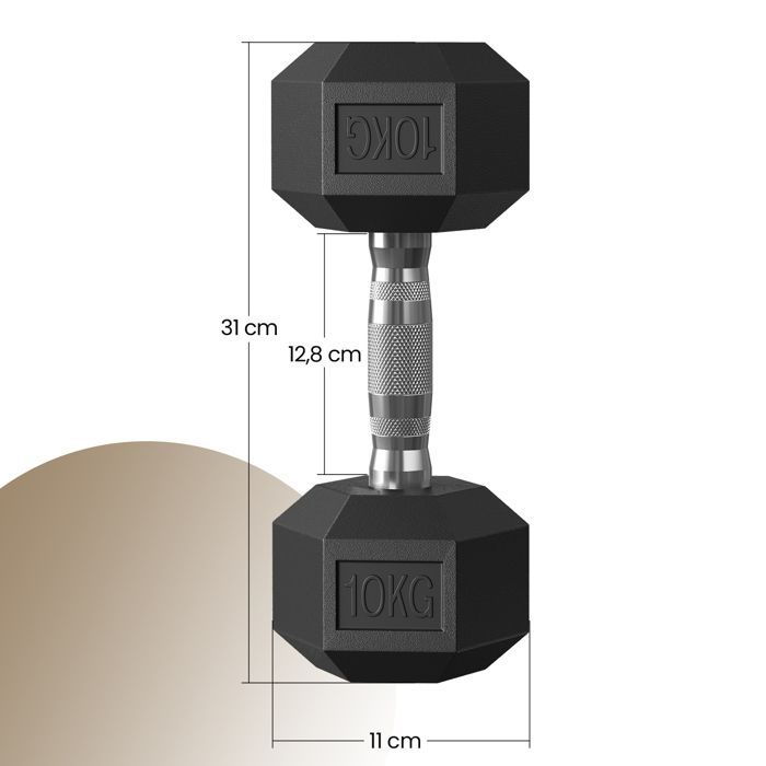 Juego de 2 mancuernas SONGMICS, 10 kg cada una, adecuadas para entrenamiento y culturismo.