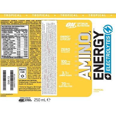 Optimum Nutrition Tropical Amino Energy Energetický nápoj 250 ml 250 ml