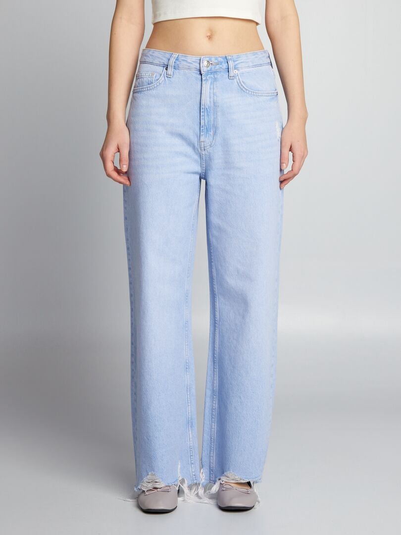 Lage taille, wijde pijpen jeans - BLAUW