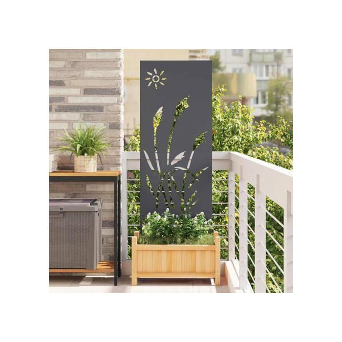 Déco murale extérieure - vidaXL - Anthracite - Acier laminé à froid - Résistant aux intempéries - Design vibrant