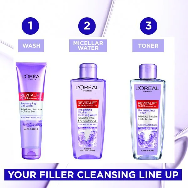 „L'Oreal Revitalift Filler“ hialurono rūgšties veido tonikas, putlinantis odą
