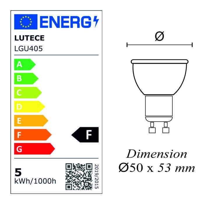 Verpakking met 10 GU10 LED-lampen, 4,9W, 470lm, 4000K - 5 jaar garantie