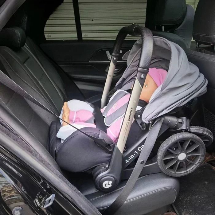 poussette multifonctionnelle 4 en 1 pliable avec siège auto landau Portable bébé.GRIS