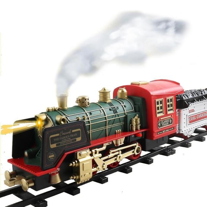 Coffret de train le plus vendu, train électrique rechargeable avec télécommande, vapeur, lumières et sons
