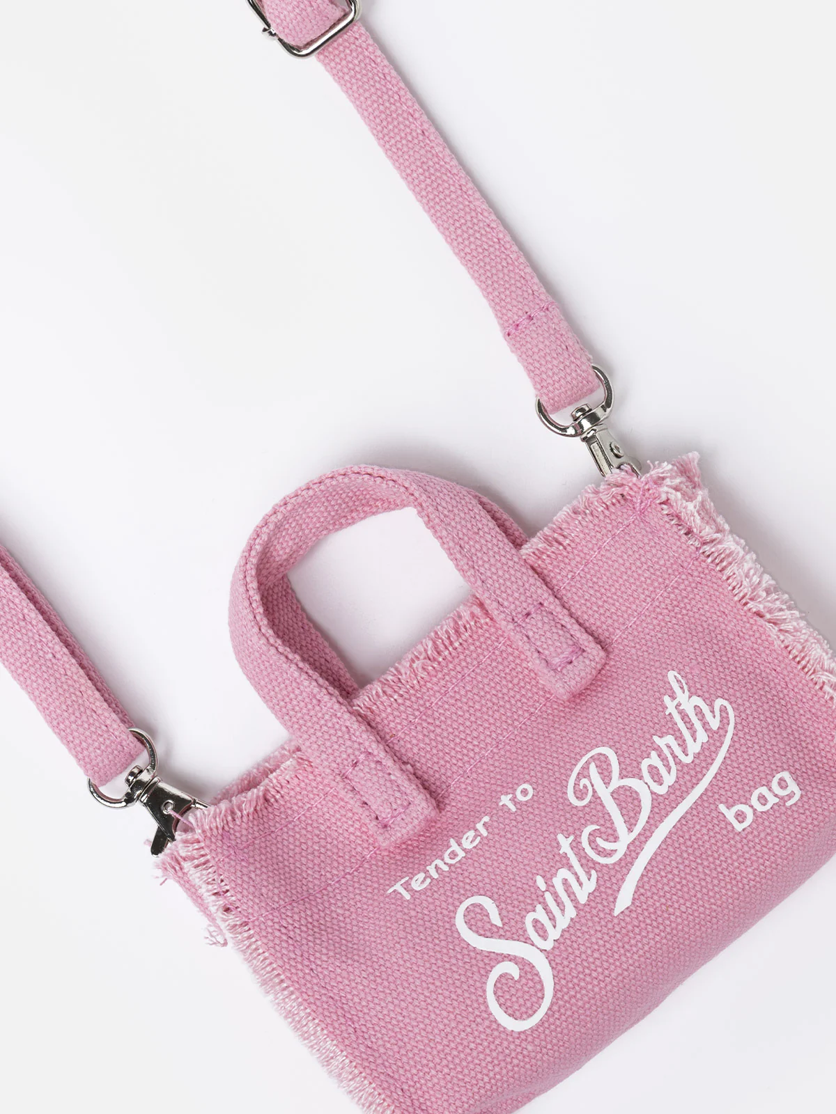 Roze katoenen canvas sleutelhanger