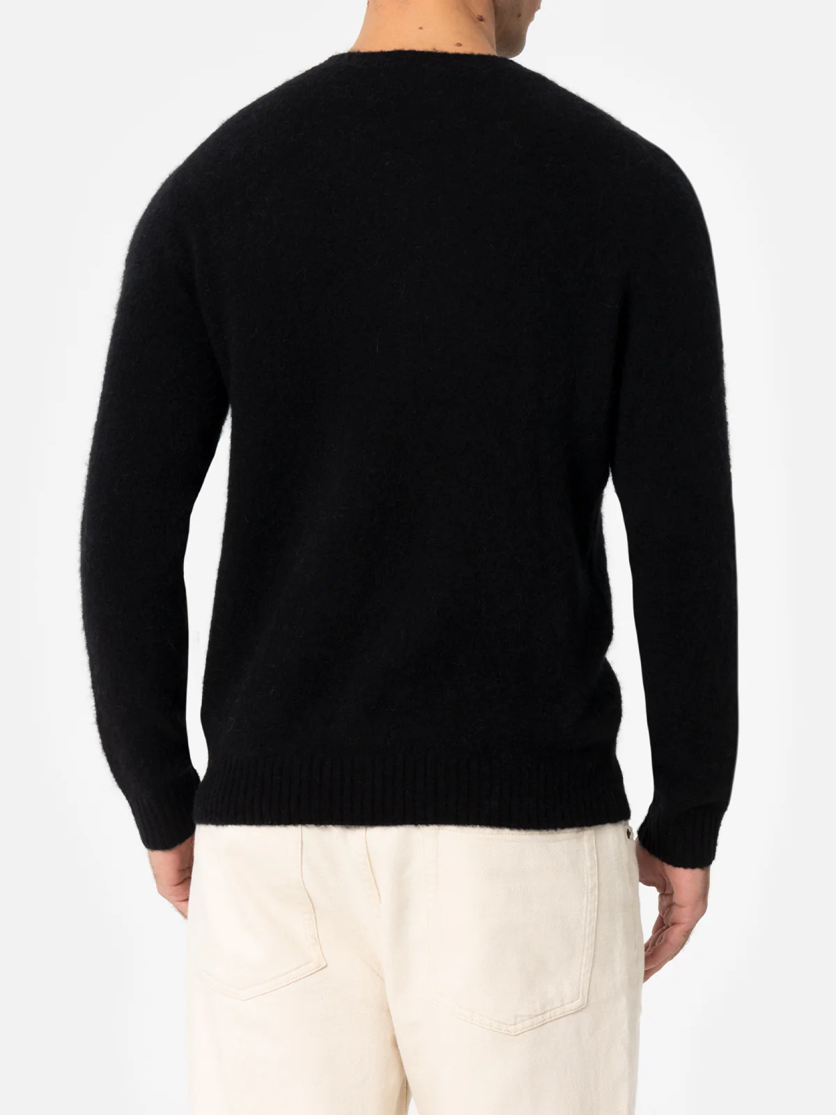 Pull Regent pour homme, noir, extensible, à col rond.
