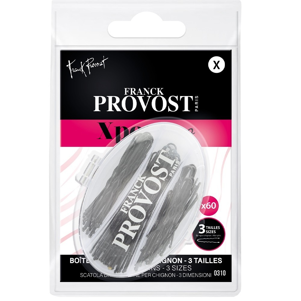 Frank Provost BOÎTE PLEXI ÉPINGLES CHIGNON NOIRES - 3TAILLES