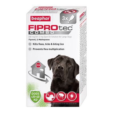beaphar FIPROtec® COMBO Loppe- og flåtmiddel spot-on til hunde - L (20-40 kg)