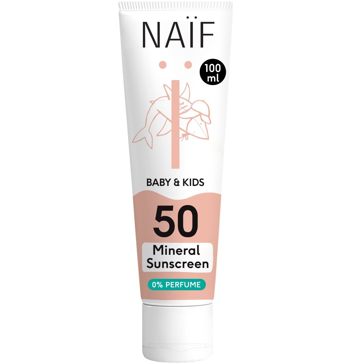 Naif mineralna krema za sunčanje, 0% parfimirana, za bebe i djecu, SPF 50, 100 ml
