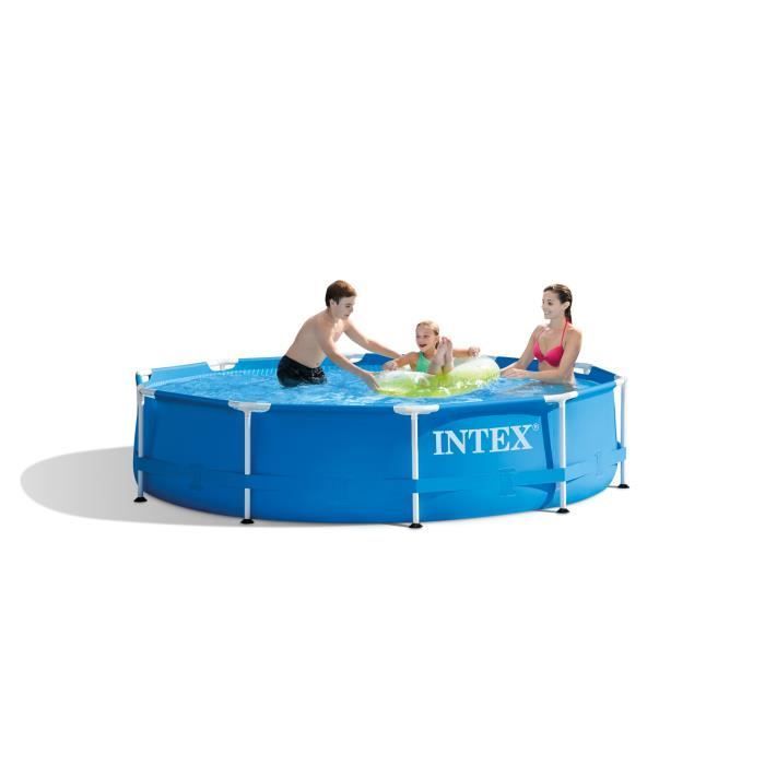 Kit de piscina tubular elevada INTEX - Estructura metálica - 305 x 76 cm - Redonda (incluye bomba y cartucho) - 28202NP
