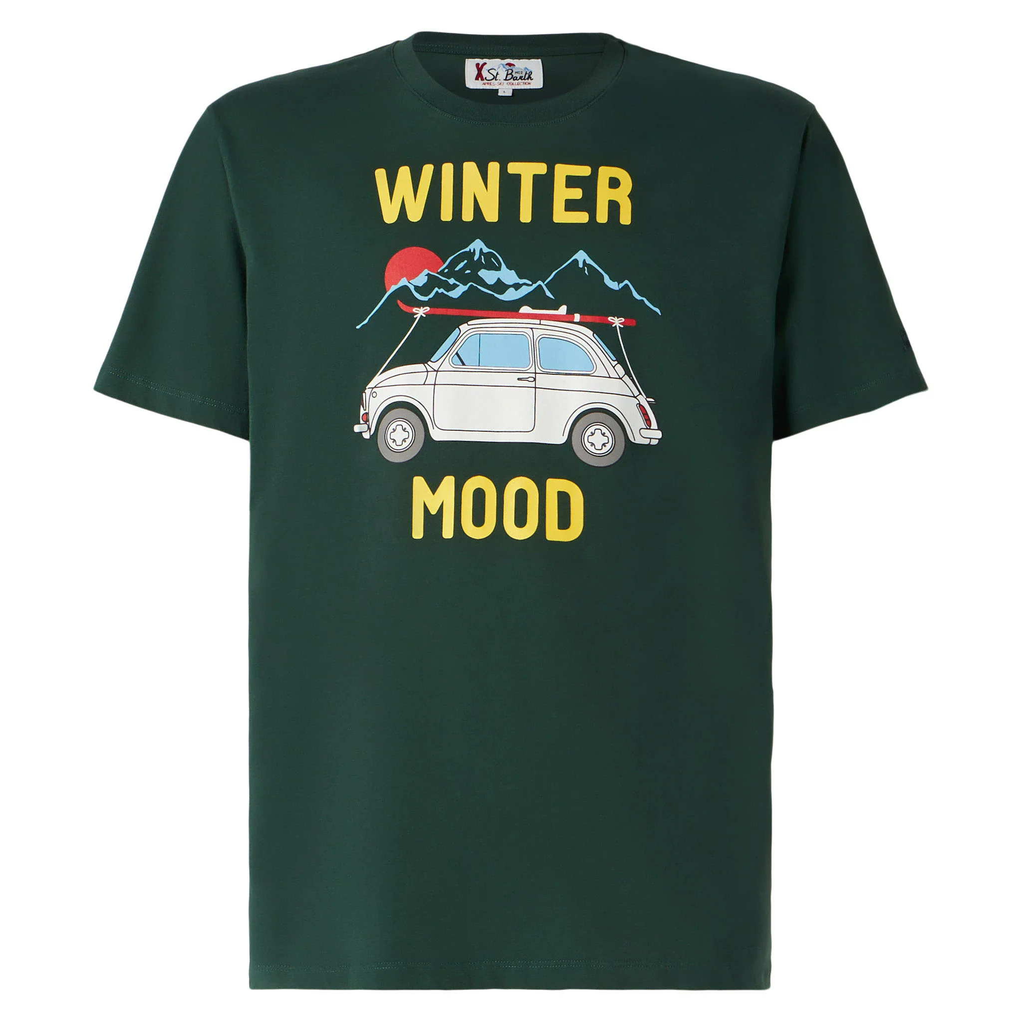 Bosgroen heren T-shirt met autoprint | Fiat 500 Special Edition