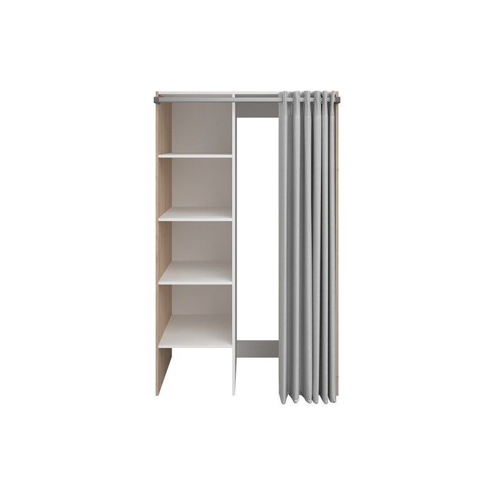 Armario para lavadero con cortina para lavadora doble - Luz natural - 111 x 184 cm - JAZANO