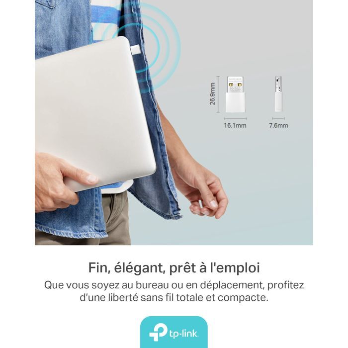 USB Nano Wi‑Fi Adapter - MERCUSYS - MA60XNB - Wi‑Fi 6 AX900 - Bluetooth 5.3 - Dual Band 2.4/5 GHz