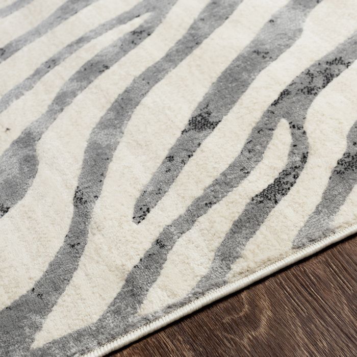 LIVABLISS Bohemian Zebra Short Pile Living Room Rug CYBELE 120x170cm Dark Grey/Beige