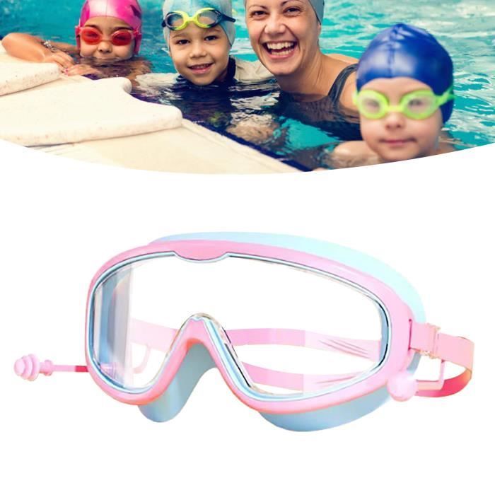 Lunettes de natation - SURENHAP - Modèle anti-buée - Grand cadre - Étanches - Mixte Bleu et Rose