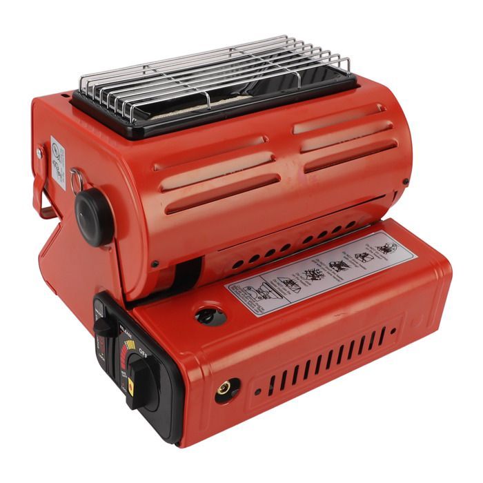Mxzzand Chauffage portatif au gaz butane pour le camping 1300W 90 G/H Brûleur de chauffage à gaz portable 2 en 1 jardin cuisine