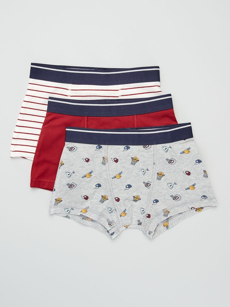 Conjunto de 3 cuecas boxer - CINZA