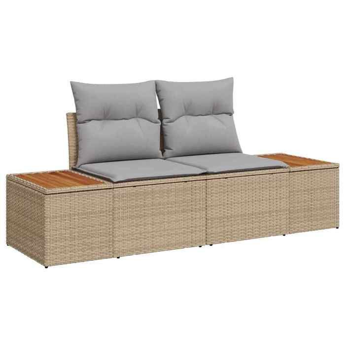 Conjunto de comedor de jardín de 9 piezas, beige y gris - Mothinessto3732