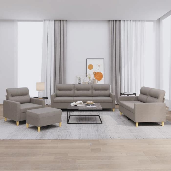 vidaXL Ensemble de Canapés avec Coussins 4 pcs, Canapés avec Accoudoirs, Ensemble de Meubles avec Repose-pieds Salon, 3201551