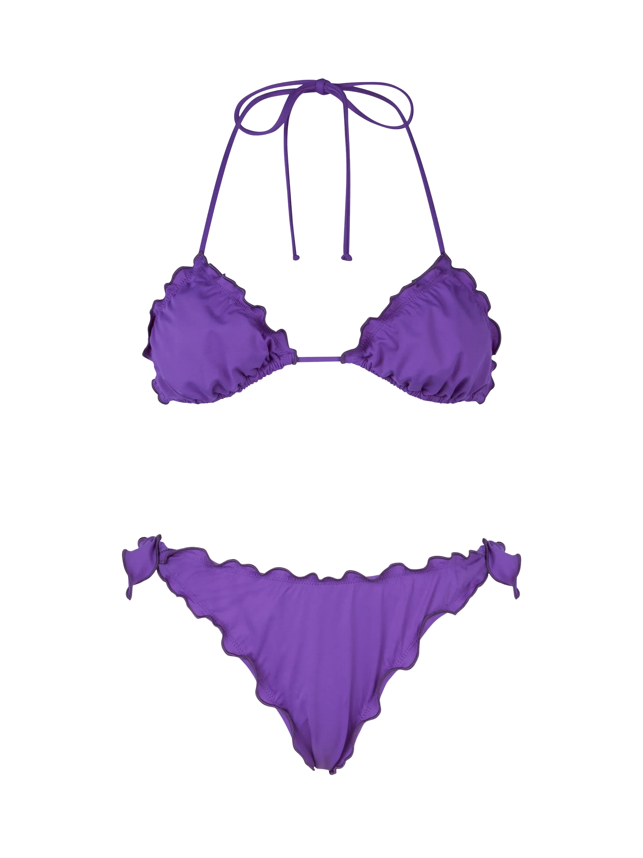 Klassieke paarse driehoekbikini voor dames met het sterrenbeeld Boogschutter en Maan