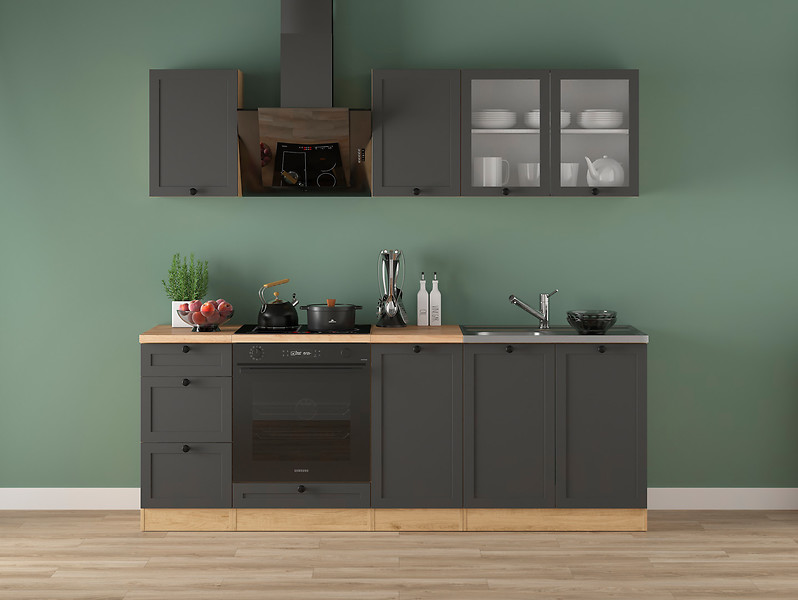 Komplet kuchenny Junona Line 220 cm grafitowy