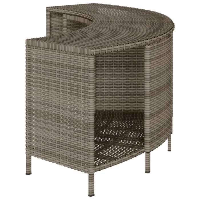 vidaXL Étagères de rangement pour spa 2 pcs gris résine tressée, étagère d'affichage, étagère de rangement extérieure, 365619