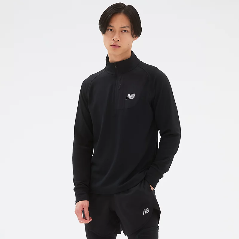 Męska bluza NB Heat Grid Half Zip – CZARNY