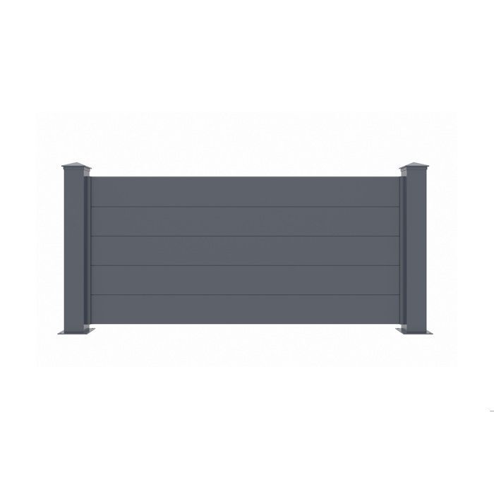 Gartenzaun - CASANOOV - NIESEN - 1,9m H.90cm - Grau Anthrazit - Aluminium