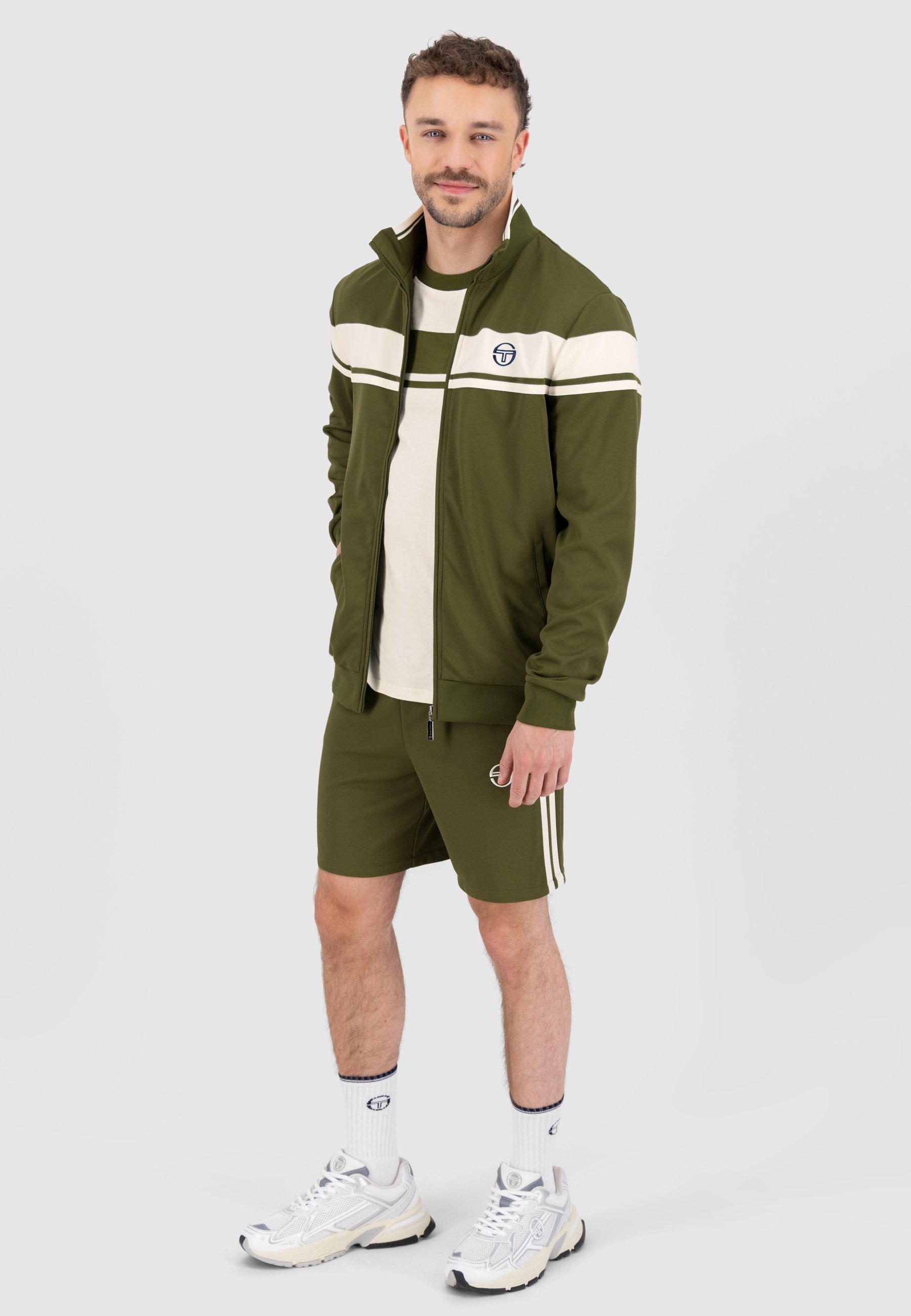 Sergio Tacchini DAMARINDO TRACKTOP - Sweatshirt met rits - veenmos/gardenia