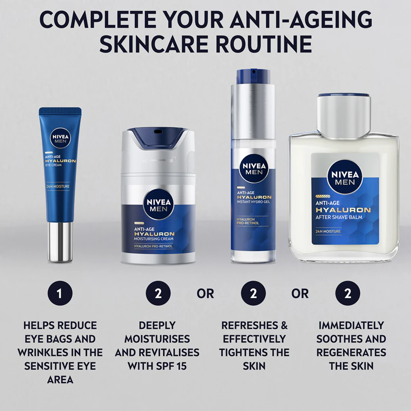Gel Hidratante Antirrugas NIVEA MEN Hyaluron