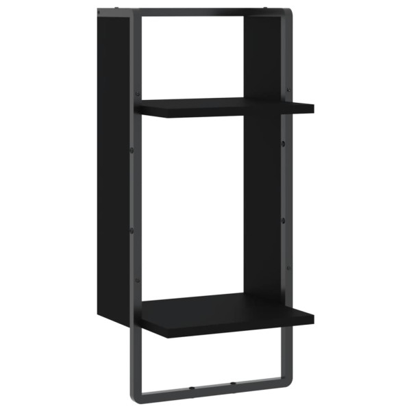 VidaXL Półka ścienna z drążkiem czarna 30x25x65 cm