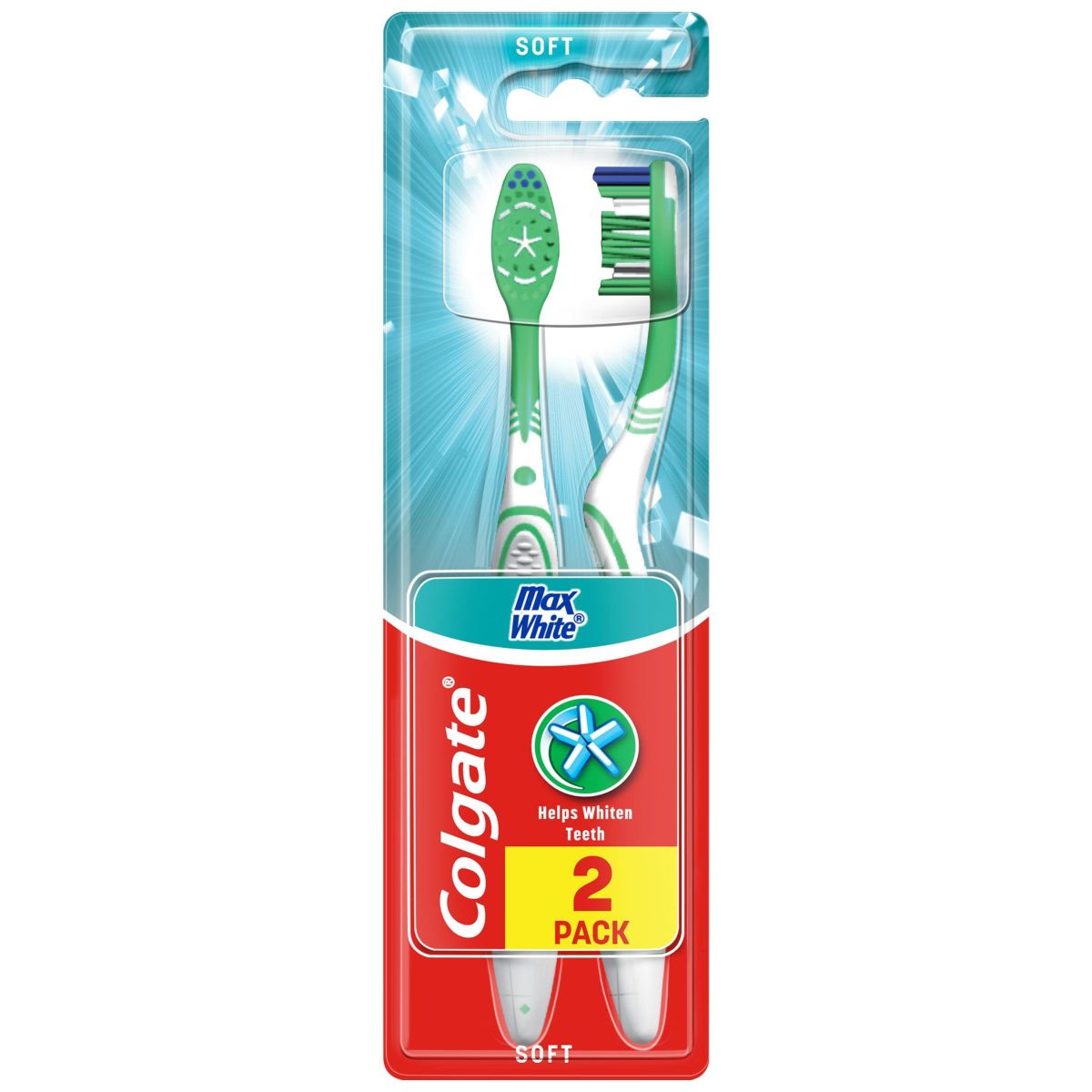 Colgate bløde tandbørster 2 stk. Max hvide