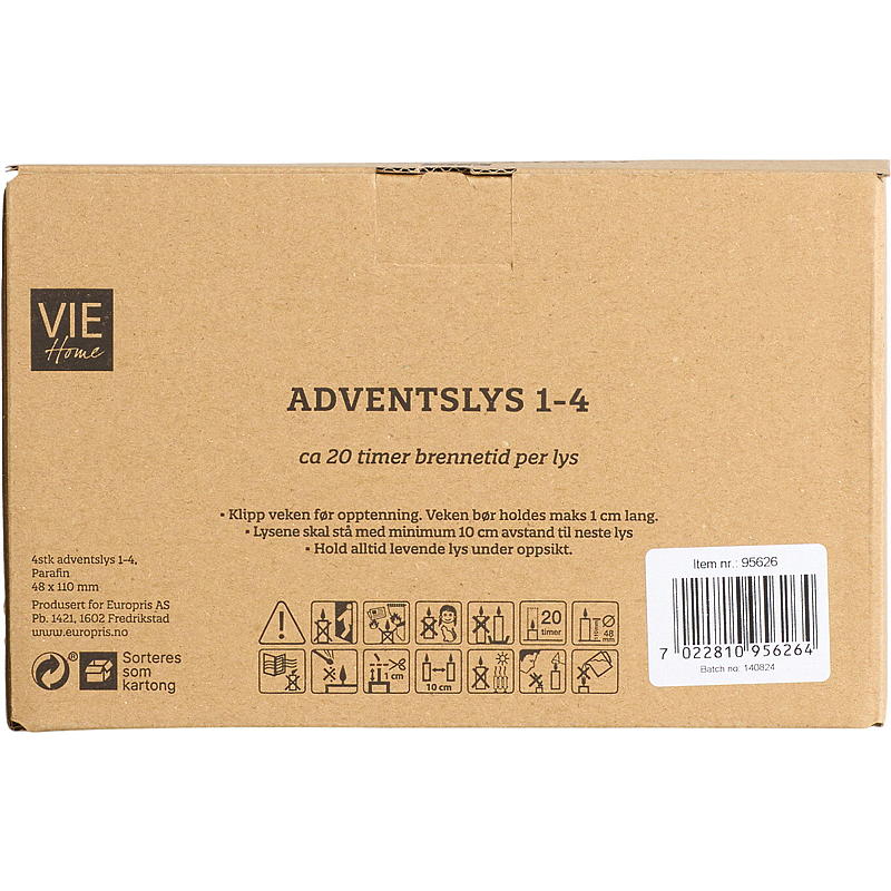 Vie Home adventsljus 4-pack 11 cm 1-4 lila